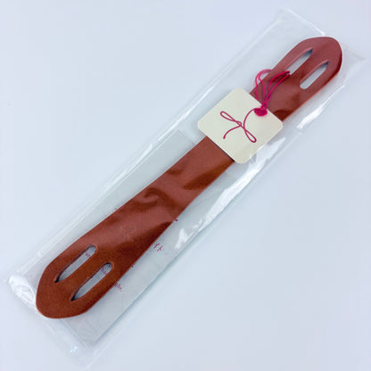 Kožené madlo na furoshiki tašku – camel - 23 cm | Made in Japan