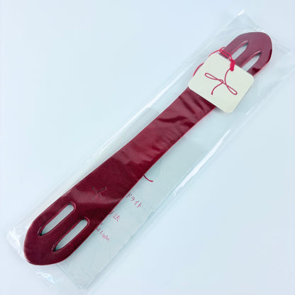 Kožené madlo na furoshiki tašku – červené -23 cm | Made in Japan