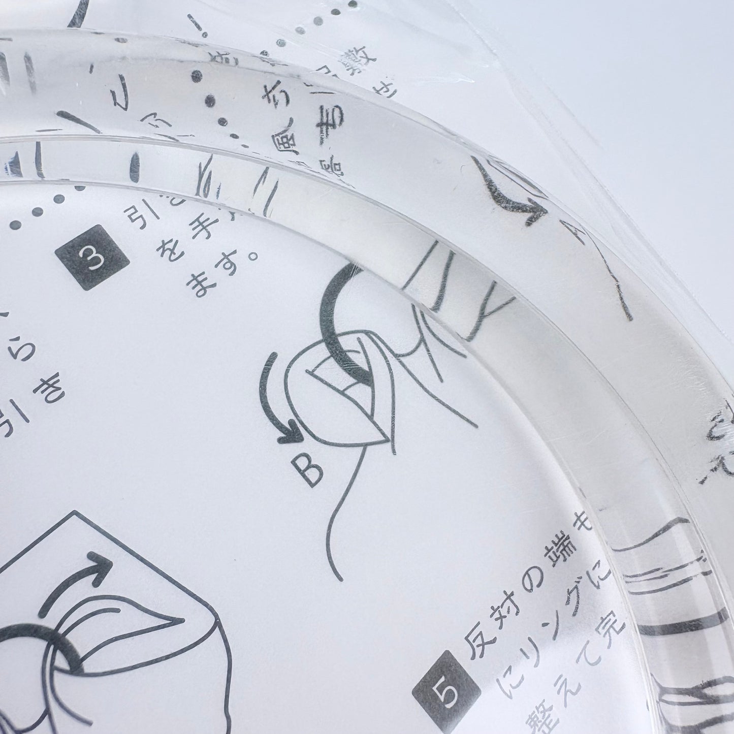 Plastové kruhové madlo na furoshiki tašku – čiré | Made in Japan