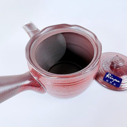 Japonská čajová konvička Hanafubuki Flame – červenohnědá glazura, 380 ml / Made in Japan