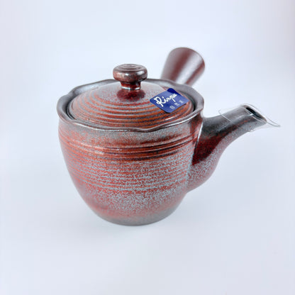 Japonská čajová konvička Hanafubuki Flame – červenohnědá glazura, 380 ml / Made in Japan