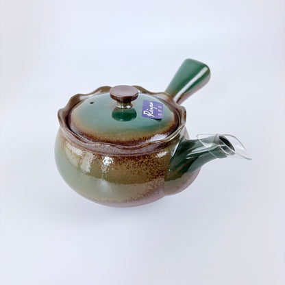 Japonská čajová konvička Hanahana Green – zelená glazura, 380 ml / Made in Japan