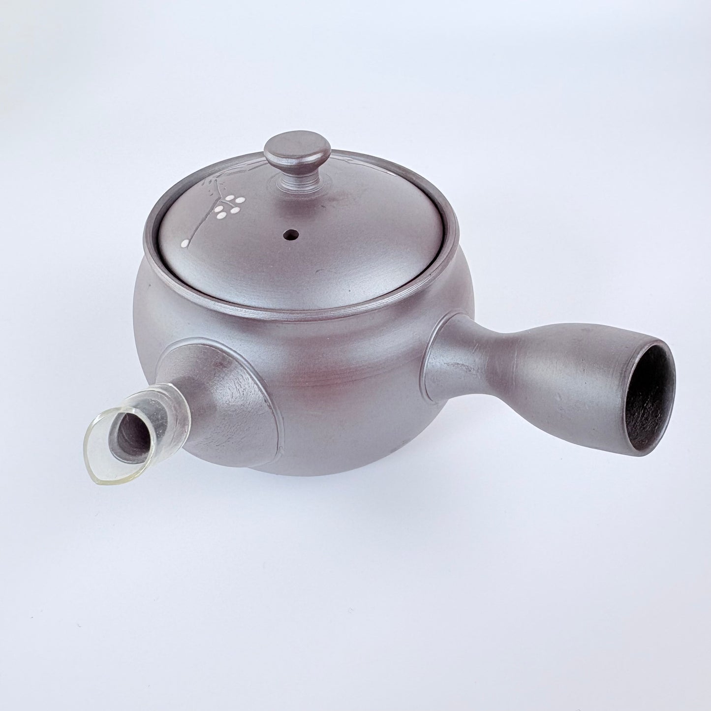Japonská čajová konvička Touzan Kyusu – kouřově fialová s větvičkami, 240 ml / Made in Japan