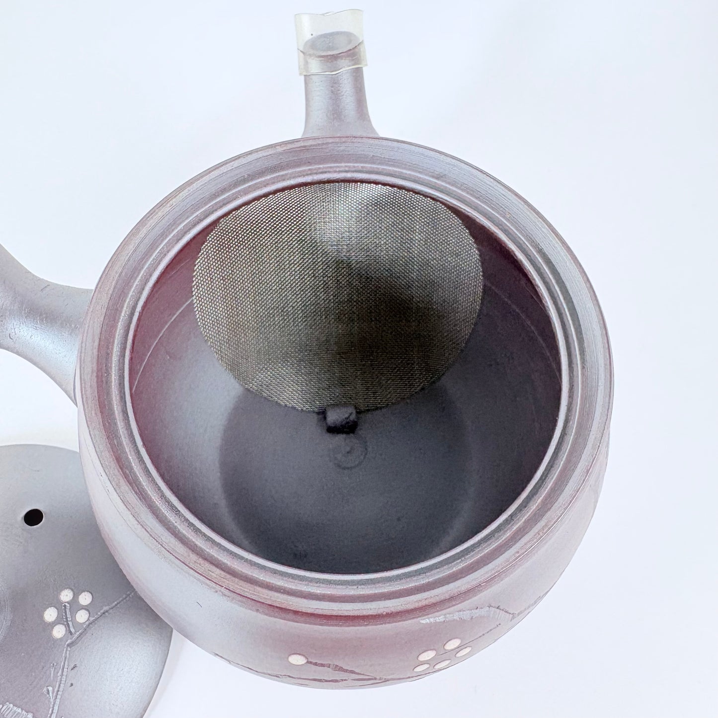 Japonská čajová konvička Touzan Kyusu – kouřově fialová s větvičkami, 240 ml / Made in Japan