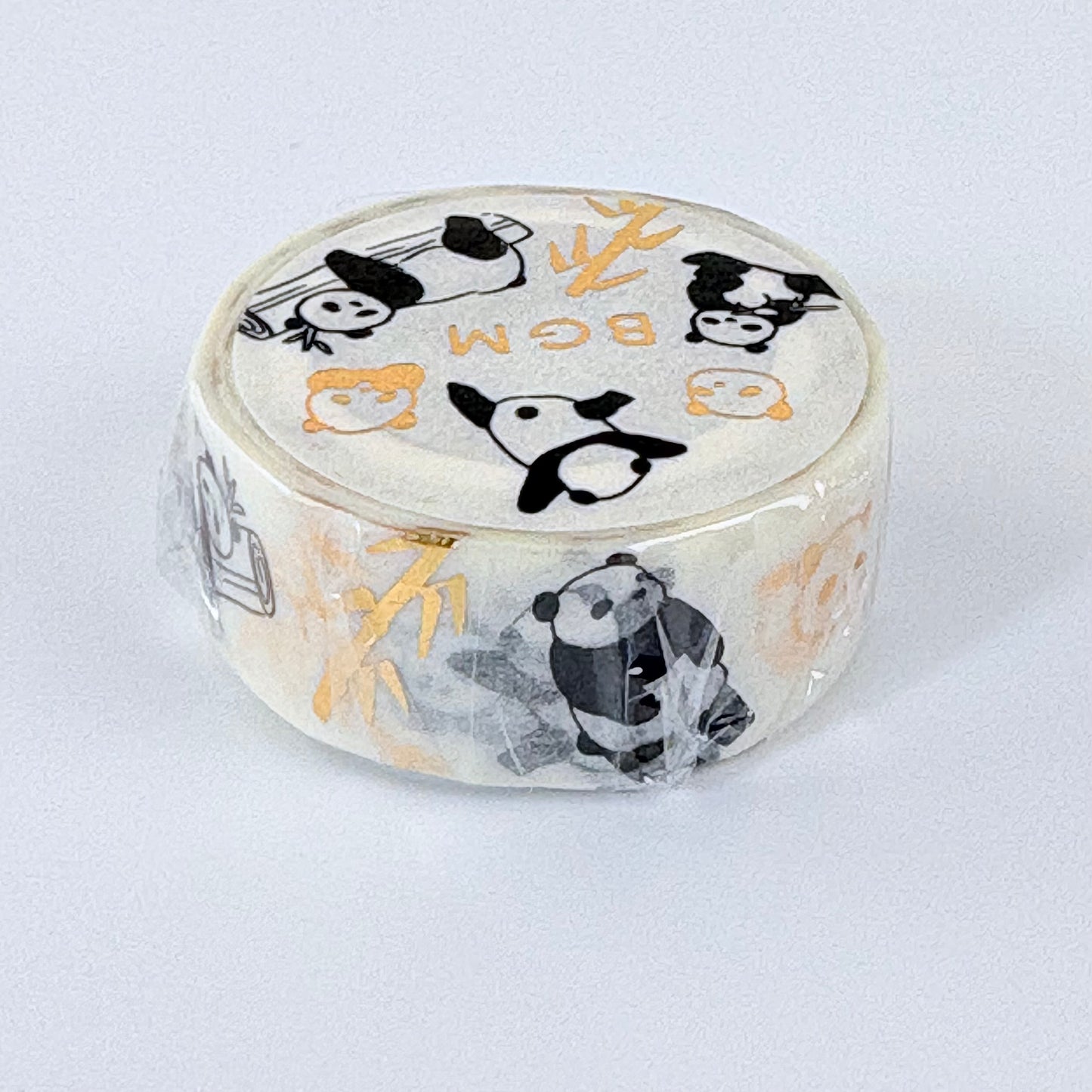 Washi páska BGM – Pandy a bambus, 15 mm × 7 m