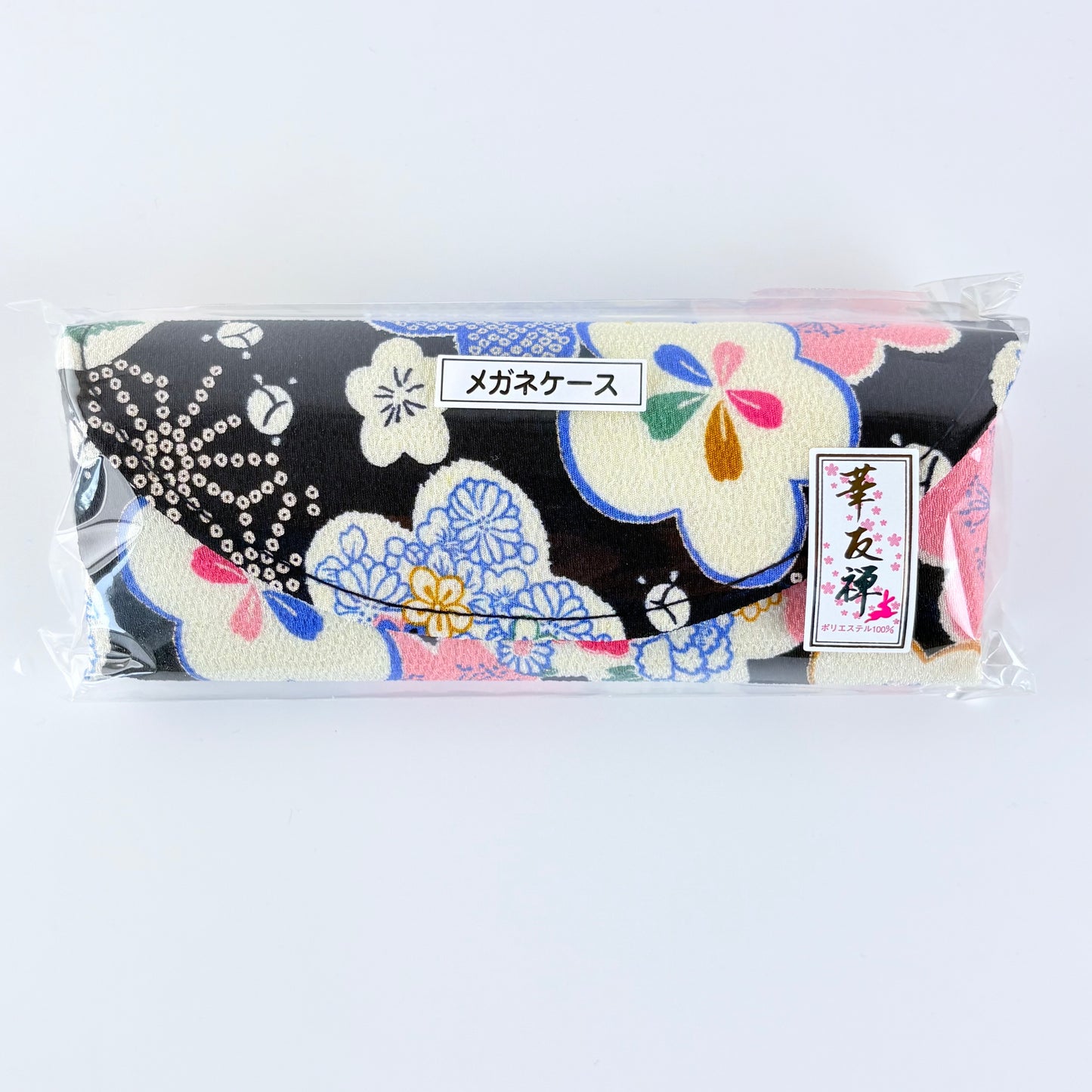 Japonské pevné pouzdro na brýle Chirimen Yuzen 2 – květinový vzor, Made in Japan