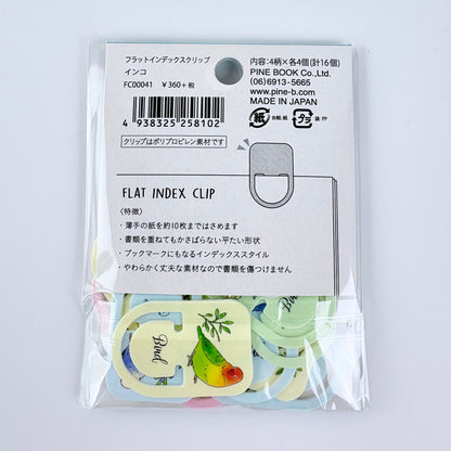 Japonské indexové záložky / ploché klipy Bird – ptáčci, sada 16 ks, Made in Japan