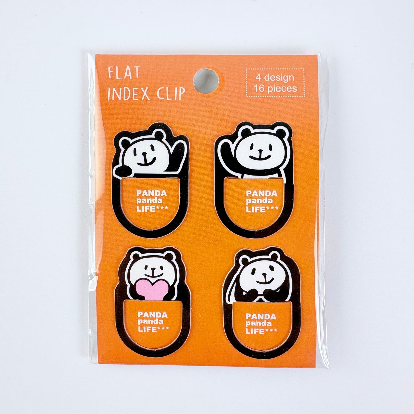 Japonské indexové záložky / ploché klipy Panda – sada 16 ks, Made in Japan