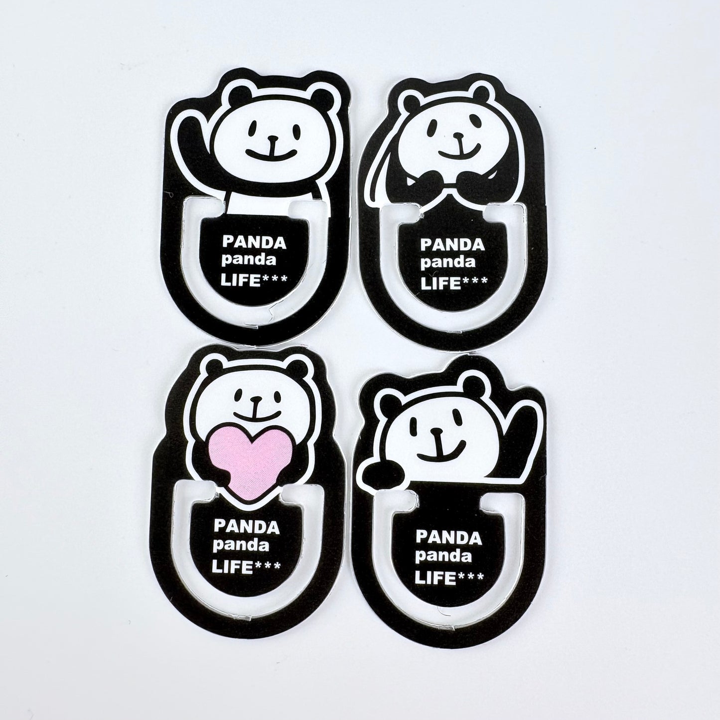 Japonské indexové záložky / ploché klipy Panda – sada 16 ks, Made in Japan