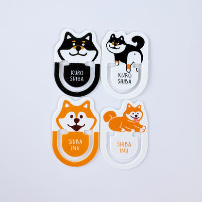 Japonské indexové záložky / ploché klipy Shiba Inu – sada 16 ks, Made in Japan