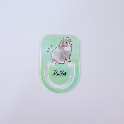 Japonské indexové záložky / ploché klipy Rabbit – králíčci, sada 16 ks, Made in Japan