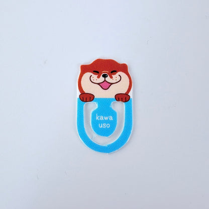 Japonské mini záložky / ploché klipy Kawauso – vydry, sada 20 ks, Made in Japan