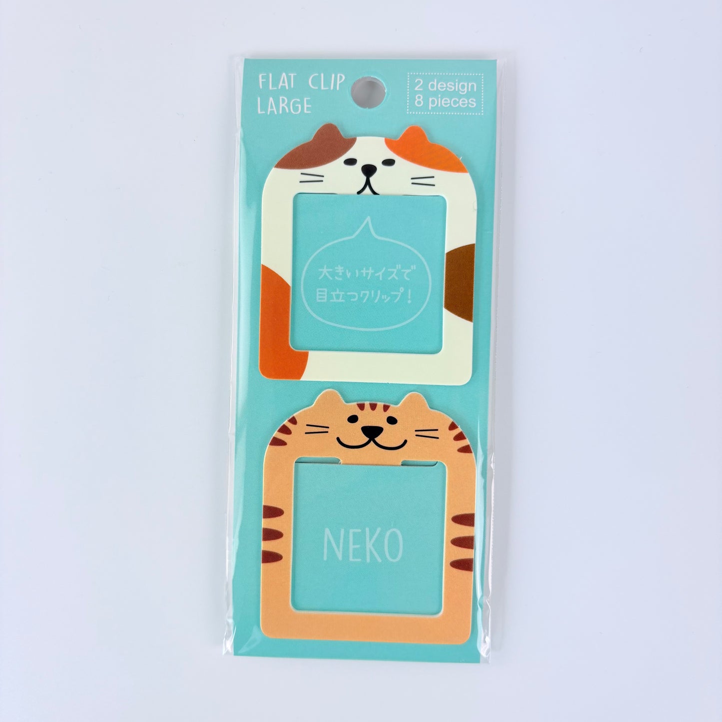 Japonské záložky / ploché klipy Neko – kočky, sada 8 ks, Made in Japan