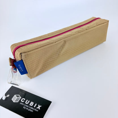 Penál CUBIX / M-PLAN – béžové pouzdro na psací potřeby, japonský design