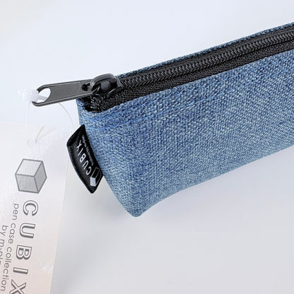 Penál CUBIX / M-PLAN Elegant – denimové pouzdro na psací potřeby, japonský design