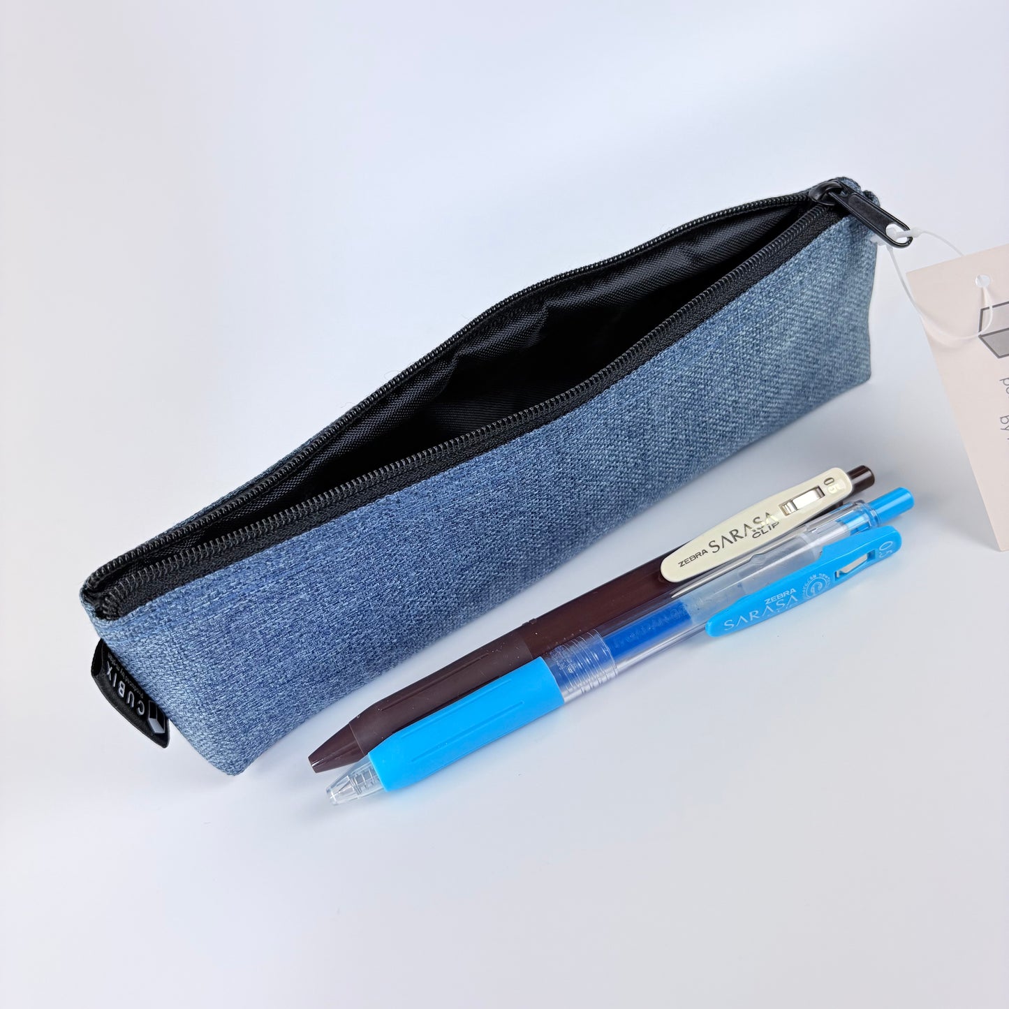 Penál CUBIX / M-PLAN Elegant – denimové pouzdro na psací potřeby, japonský design