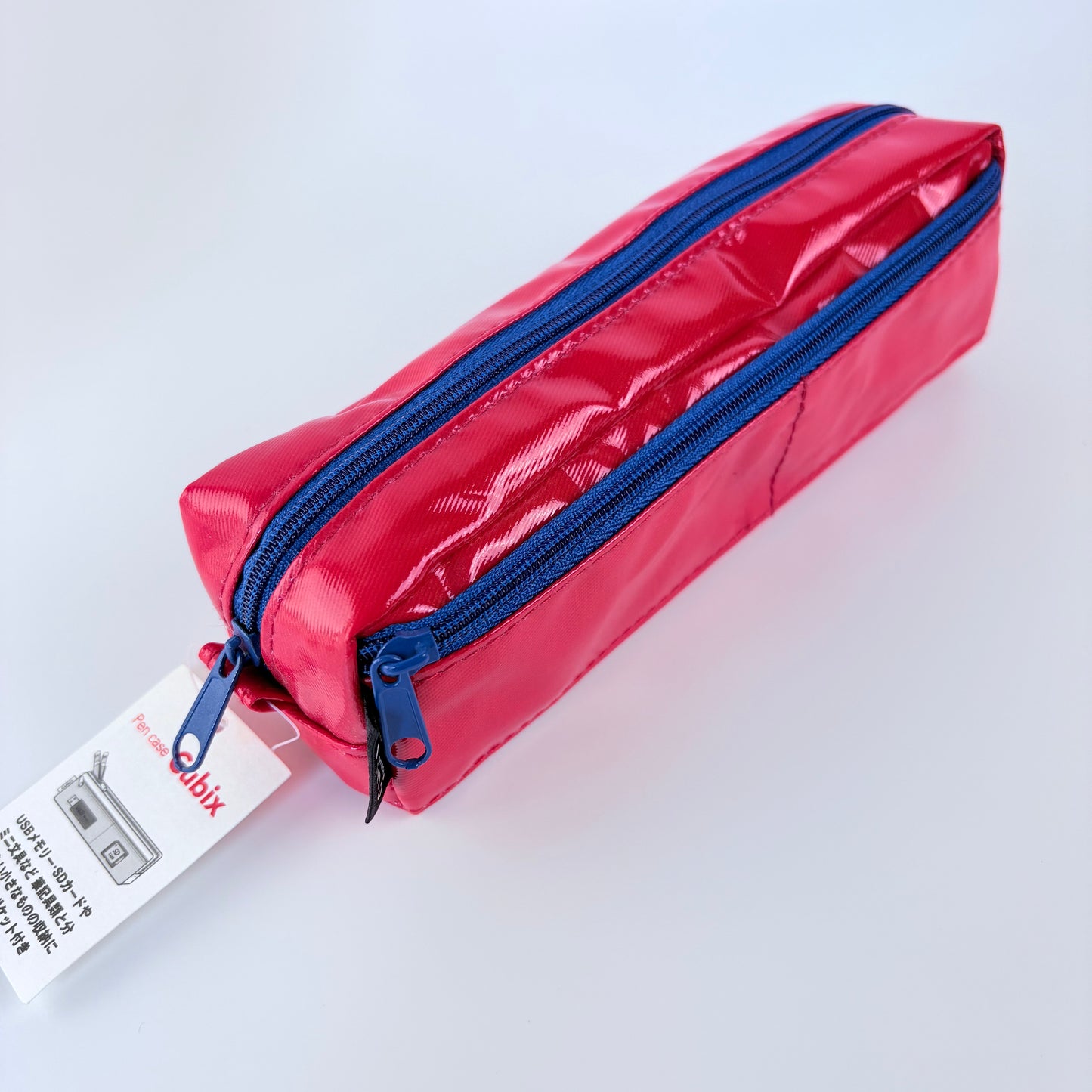 Penál CUBIX / M-PLAN Pocket Square Mini – červené lesklé pouzdro, japonský design