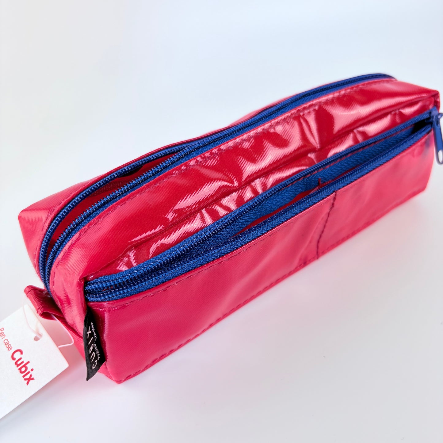 Penál CUBIX / M-PLAN Pocket Square Mini – červené lesklé pouzdro, japonský design