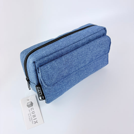 Penál CUBIX / M-PLAN Square Elegant – denimové pouzdro, japonský design