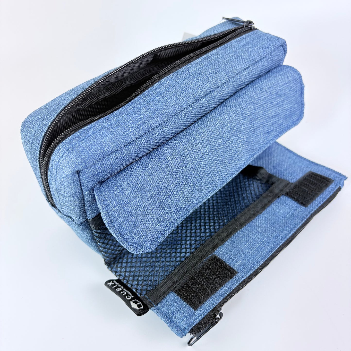 Penál CUBIX / M-PLAN Square Elegant – denimové pouzdro, japonský design