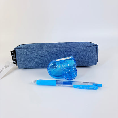 Penál CUBIX / M-PLAN Easy Open Mini – denimové pouzdro, japonský design