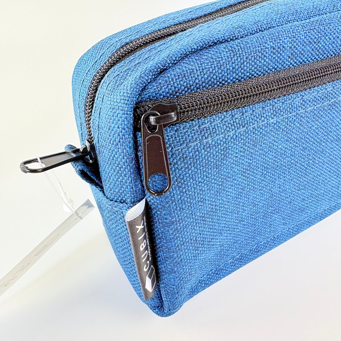 Penál CUBIX / M-PLAN Box Elegant – modré denimové pouzdro, japonský design