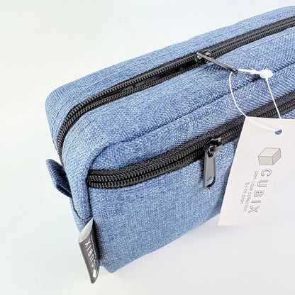 Penál CUBIX / M-PLAN Box Elegant – denimové pouzdro, japonský design