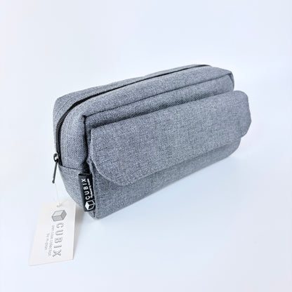 Penál CUBIX / M-PLAN Square Elegant – tmavě denimové pouzdro, japonský design