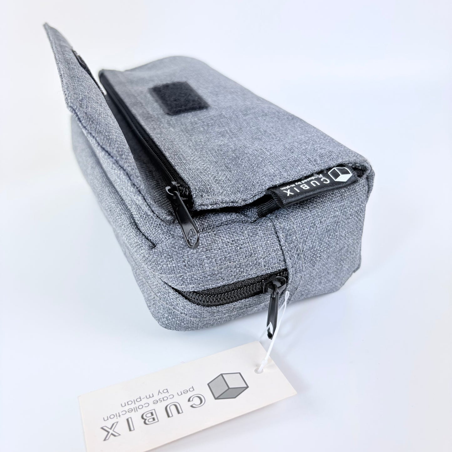 Penál CUBIX / M-PLAN Square Elegant – tmavě denimové pouzdro, japonský design