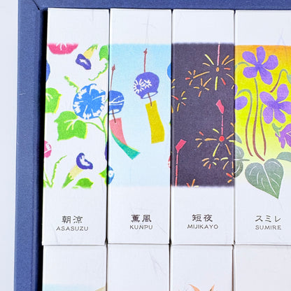Luxusní sada japonských vonných tyčinek KOUSAIDO Hanga Aya – 10 vůní + stojánek / Made in Japan