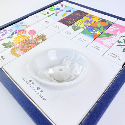 Luxusní sada japonských vonných tyčinek KOUSAIDO Hanga Aya – 10 vůní + stojánek / Made in Japan