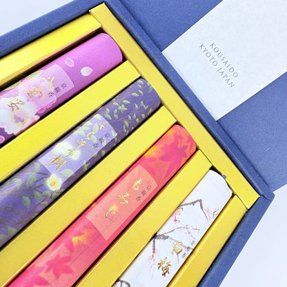 Luxusní sada japonských vonných tyčinek KOUSAIDO Shiki no Osenkō – 4 vůně / Made in Japan