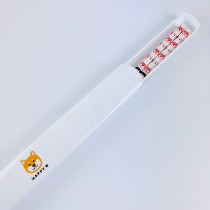 Japonské bambusové hůlky s pouzdrem Shiba Inu – bílé, 22,5 cm, Made in Japan