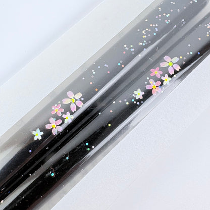 Japonské lakované hůlky Ichigo Ichie Sakura Shizuku – černé, 23 cm, vhodné do myčky, Made in Japan