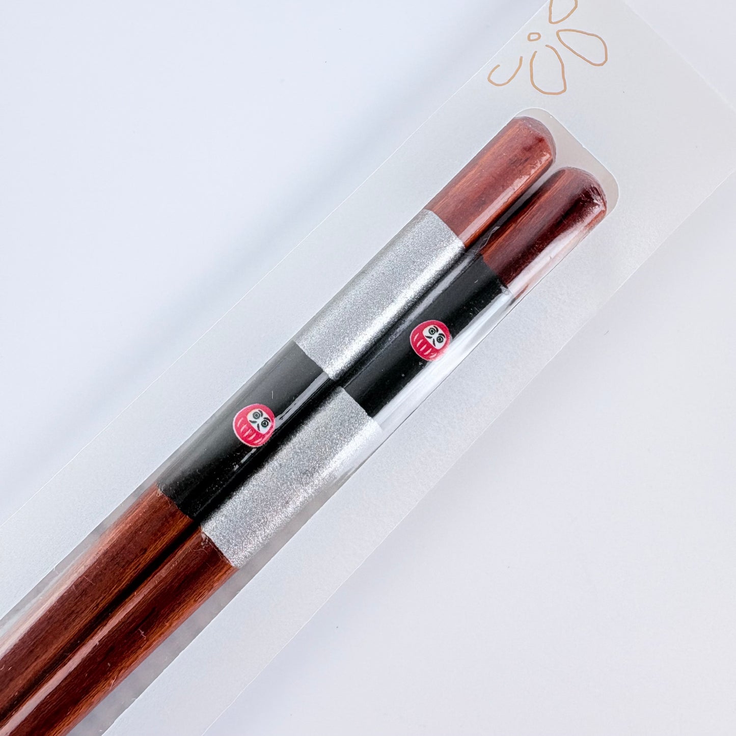 Japonské dřevěné hůlky Ichigo Ichie Daruma – 23,5 cm, vhodné do myčky, Made in Japan