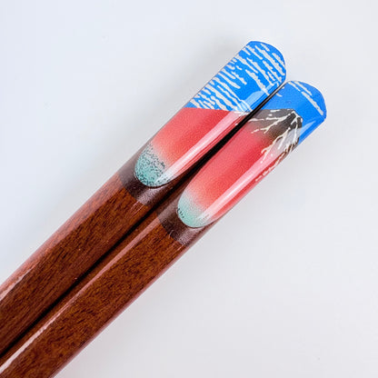 Japonské dřevěné hůlky JAPONESQUE Aka Fuji – 23 cm, Made in Japan