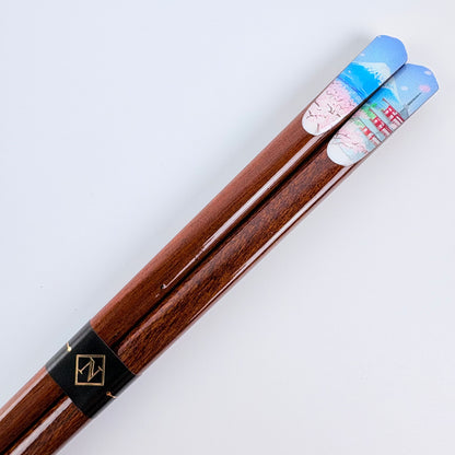 Japonské dřevěné hůlky JAPONESQUE Fuji Sakura – 23 cm, Made in Japan