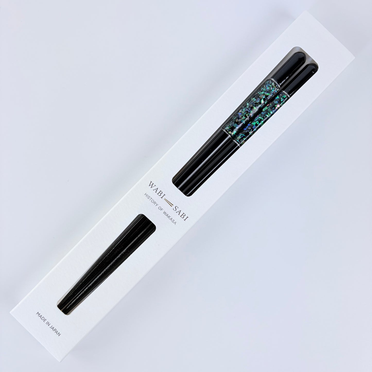 Japonské lakované hůlky Wabi-Sabi Skyscraper – černé, 23 cm, vhodné do myčky, Made in Japan