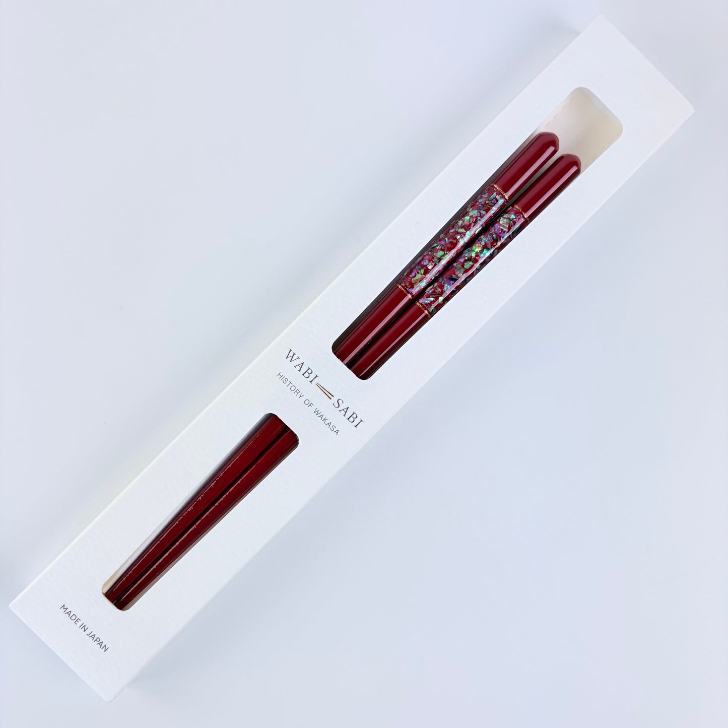 Japonské luxusní hůlky Wabi-Sabi Matenrō – červené, 21 cm, vhodné do myčky, Made in Japan