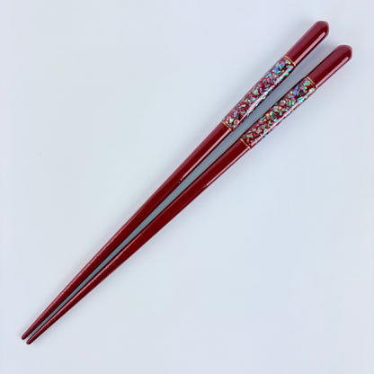 Japonské luxusní hůlky Wabi-Sabi Matenrō – červené, 21 cm, vhodné do myčky, Made in Japan