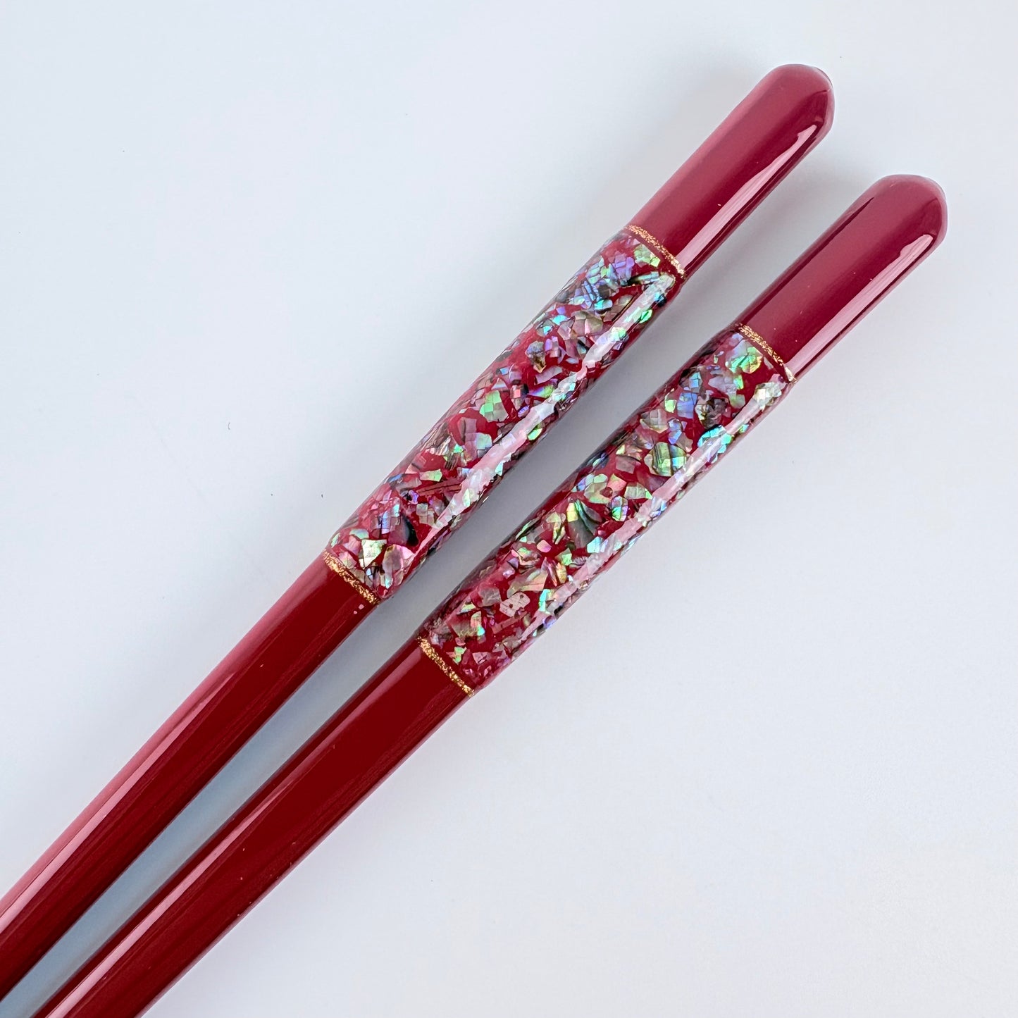 Japonské luxusní hůlky Wabi-Sabi Matenrō – červené, 21 cm, vhodné do myčky, Made in Japan
