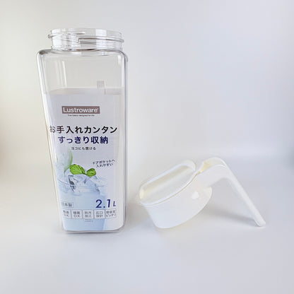 Japonská lahev na studený čaj Lustroware Square 2,1 l, bílá – Made in Japan