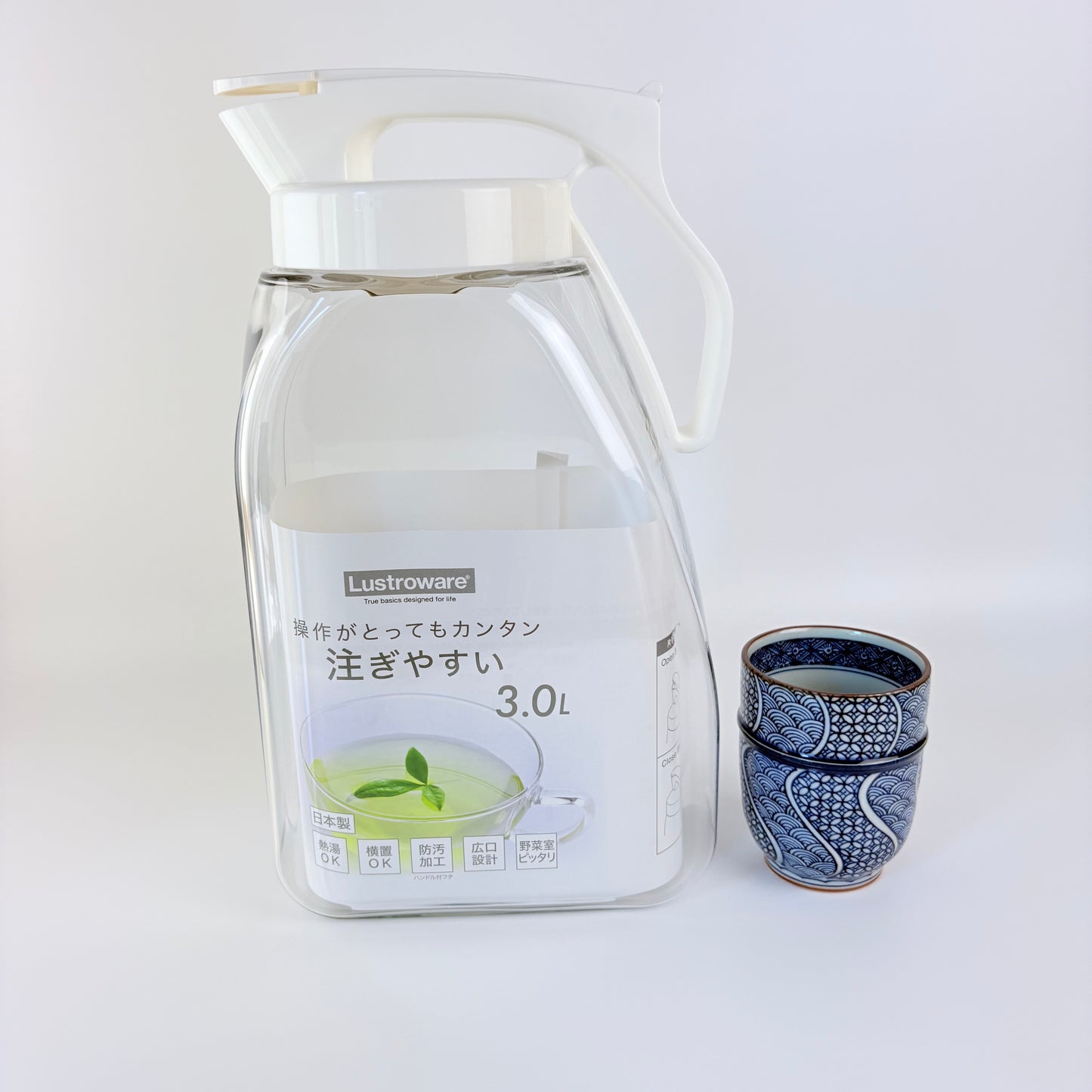 Japonská lahev na studený čaj Lustroware One Push 3,0 l – Made in Japan