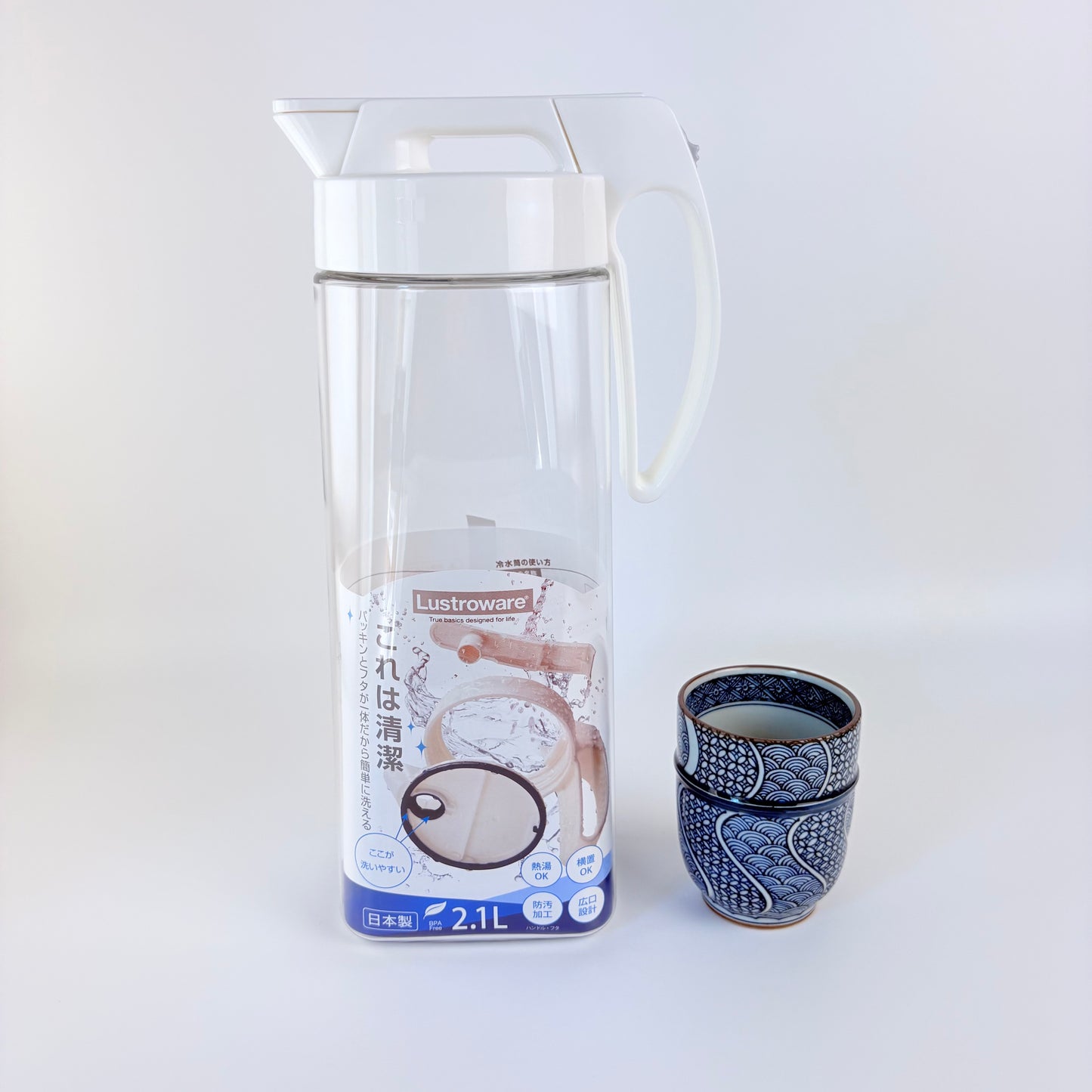 Japonská lahev na studený čaj Lustroware Easy Care 2,1 l – Made in Japan