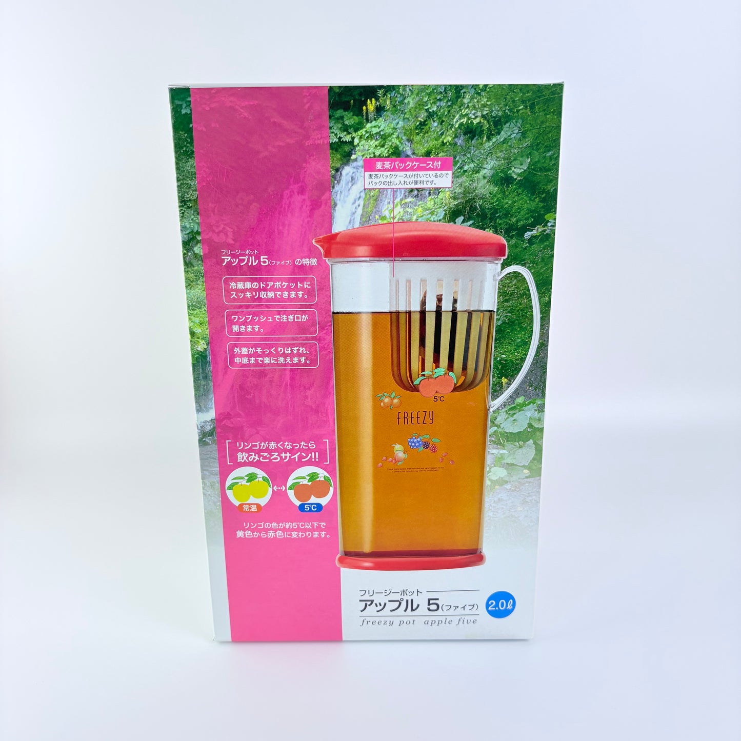 Ishimaru Freezy Pot Apple 5 – nádoba na studené nápoje do lednice, 2,0 l, Made in Japan