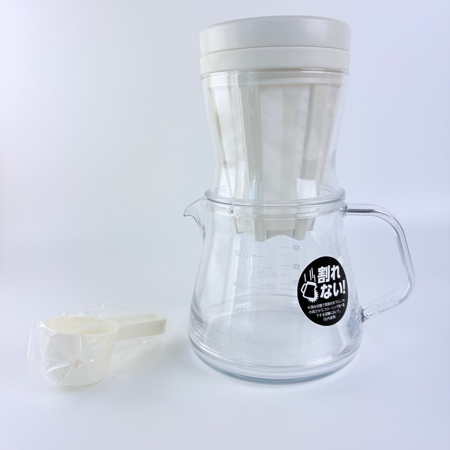 Akebono STRON 500 2WAY Dripper Set – kávový server s filtrem, krémový, Made in Japan