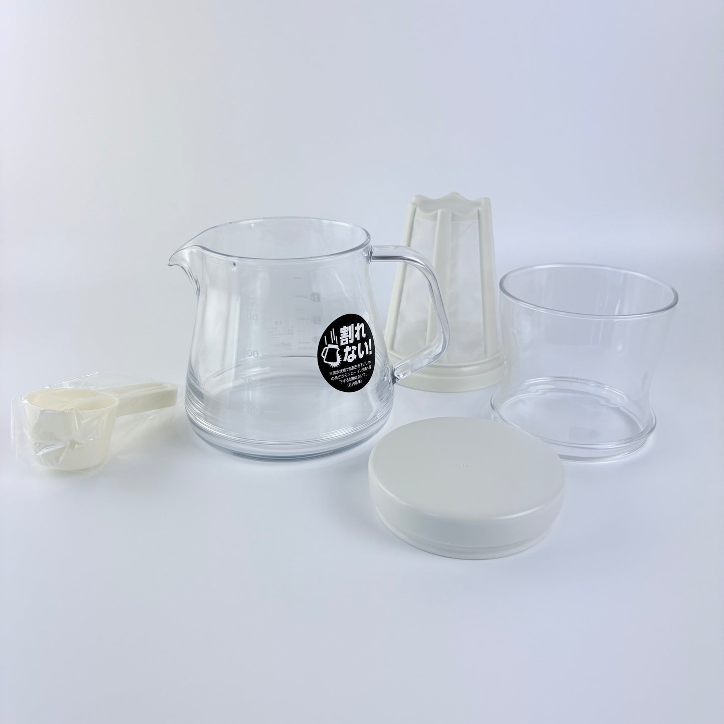 Akebono STRON 500 2WAY Dripper Set – kávový server s filtrem, krémový, Made in Japan