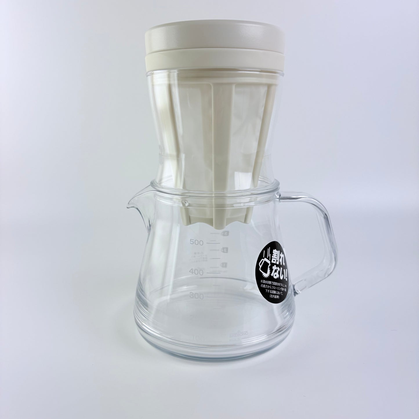 Akebono STRON 500 2WAY Dripper Set – kávový server s filtrem, krémový, Made in Japan