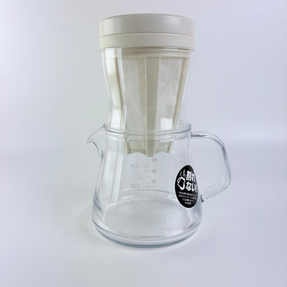 Akebono STRON 500 2WAY Dripper Set – kávový server s filtrem, krémový, Made in Japan