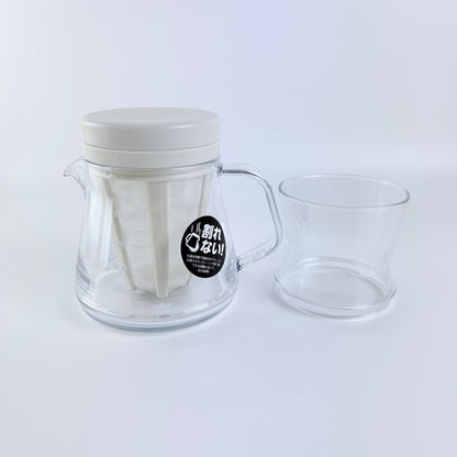 Akebono STRON 500 2WAY Dripper Set – kávový server s filtrem, krémový, Made in Japan